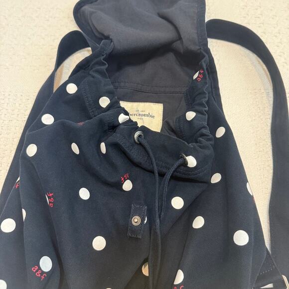 unisex Abercrombie & Fitch cotton drawstring polka dot backpack BT 3010 - Picture 9 of 10